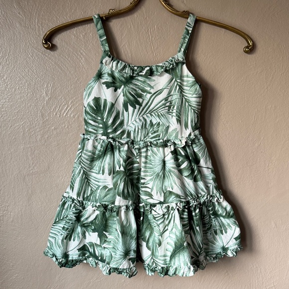 Janie and Jack Other - Janie and Jack Green Leaf Print Lined Sundress